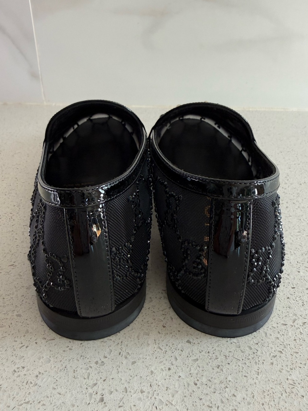 Gucci GG Jordan Loafers Crystal/Mesh Black Size EU 39 US 9 - Picture 3 of 9